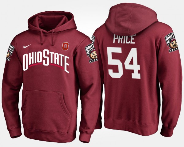 Ohio State Buckeyes Billy Price Men's #54 Scarlet College Football Hoodie 2404IVZN1